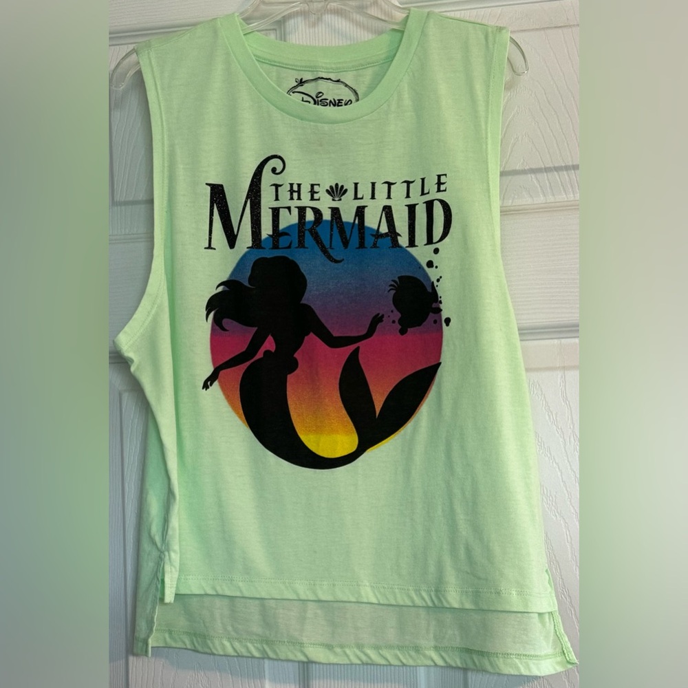Disney Little Mermaid Tank Top SZ Juniors LG